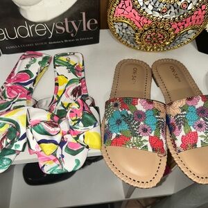On 34th bundle Women's Floral Slide Sandals - Multicolor